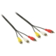 AV-kabel / RCA Kabel / Komposit kabel. Sort. 1 m. Mobil, PC og tablet tilbehør