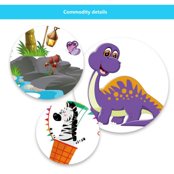 Sød dinosaurus wallsticker med nuttede baby dinoer. 90x60cm. Sød dinosaurus wallsticker med nuttede baby dinoer. 90x60cm. - Billede 4