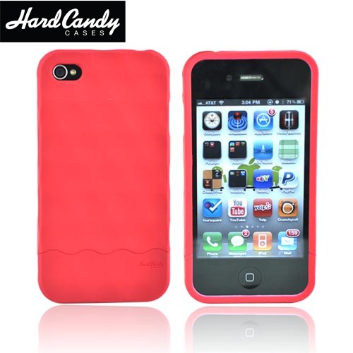 Hard Candy Bubble Slider Cover til iPhone 4. Rød Mobil, PC og tablet tilbehør