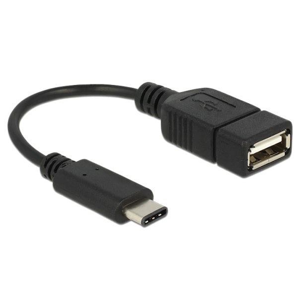 DeLOCK USB 2.0 til USB-C adapter-kabel. 15 cm. Mobil, PC og tablet tilbehør