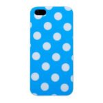 Dots gummi cover til iPhone 5/5S/SE. Blå/hvid. Mobil, PC og tablet tilbehør