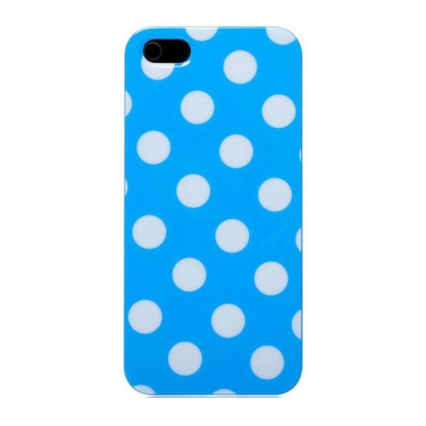 Dots gummi cover til iPhone 5/5S/SE. Blå/hvid. Mobil, PC og tablet tilbehør