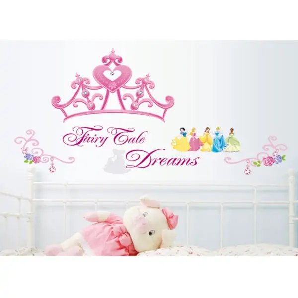 Fairy Tale Dreams. Flot wallsticker med prinsesser, smykker mm. Fairy Tale Dreams. Flot wallsticker med prinsesser, smykker mm. - Billede 2