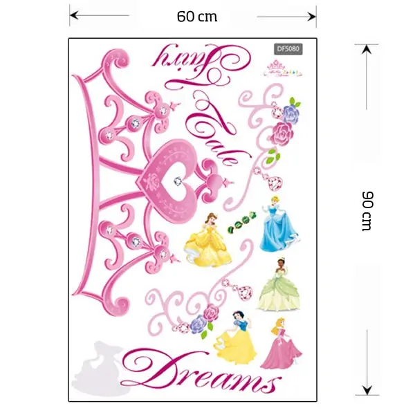 Fairy Tale Dreams. Flot wallsticker med prinsesser, smykker mm. Fairy Tale Dreams. Flot wallsticker med prinsesser, smykker mm. - Billede 5
