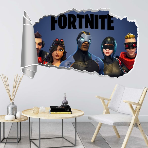 Fortnite wallsticker. Revet hul i væggen. 57x34cm Fortnite wallsticker. Revet hul i væggen. 57x34cm - Billede 2