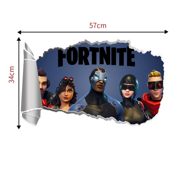 Fortnite wallsticker. Revet hul i væggen. 57x34cm Fortnite wallsticker. Revet hul i væggen. 57x34cm - Billede 4