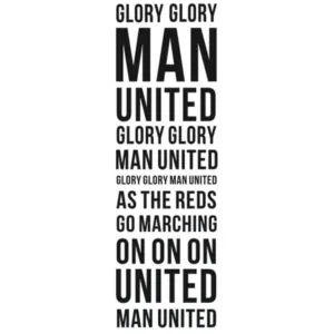 Manchester United wallsticker. Glory Glory Man United. 130x40cm Manchester United wallsticker