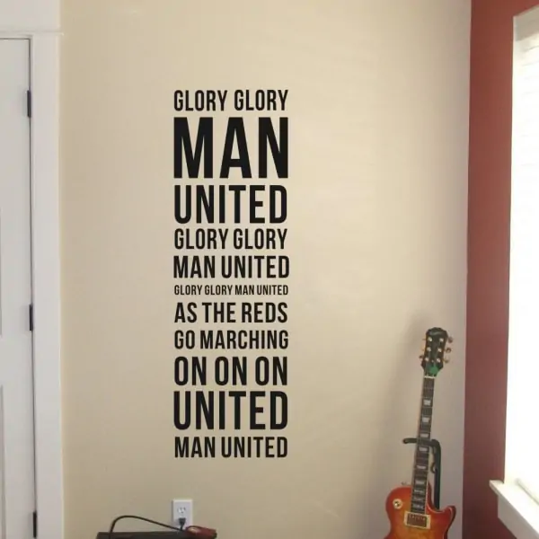 Manchester United wallsticker. Glory Glory Man United. 130x40cm Manchester United wallsticker. Glory Glory Man United. 130x40cm - Billede 3