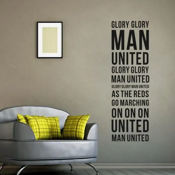 Manchester United wallsticker. Glory Glory Man United. 130x40cm Manchester United wallsticker. Glory Glory Man United. 130x40cm - Billede 4