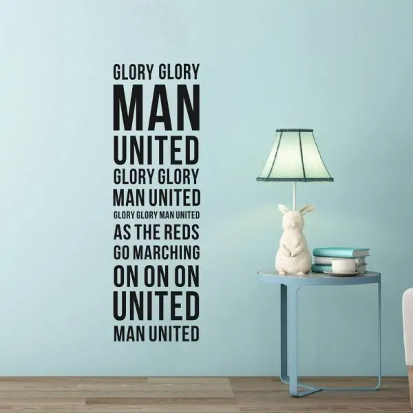 Manchester United wallsticker. Glory Glory Man United. 130x40cm Manchester United wallsticker. Glory Glory Man United. 130x40cm - Billede 5