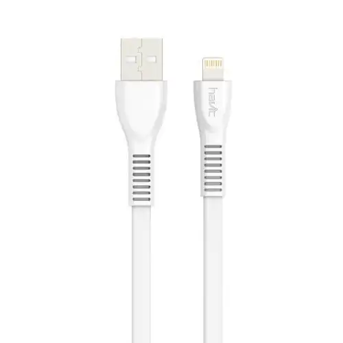 Havit Lightning Fladt opladekabel til iPhone & iPad. H610. 1m. Hvid. Mobil, PC og tablet tilbehør