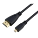 Micro HDMI til HDMI kabel (HDMI type A til D). 25 cm. Mobil, PC og tablet tilbehør