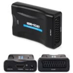 HDMI til Scart konverter. Inkl strømforsyning. Mobil, PC og tablet tilbehør