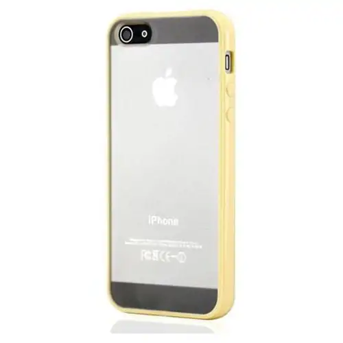 iPhone 5/5S/SE Mat transparent bumpercover. Gul. Mobil, PC og tablet tilbehør