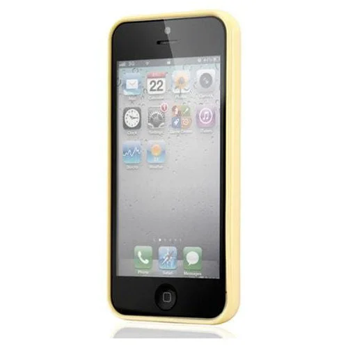 iPhone 5/5S/SE Mat transparent bumpercover. Gul. iPhone 5/5S/SE Mat transparent bumpercover. Gul. - Billede 2