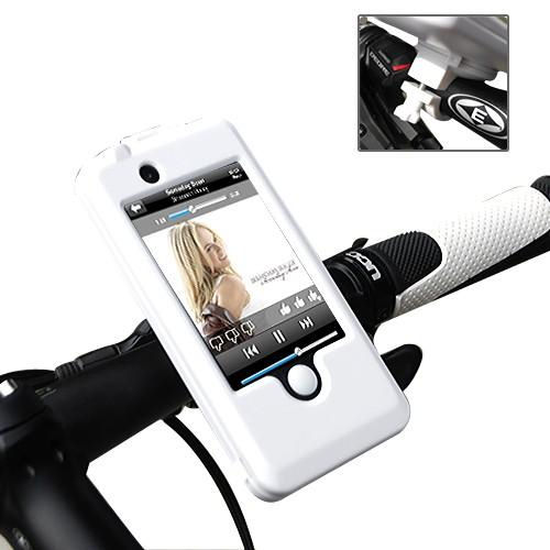 Vandtæt cykelholder / styrholder til iPhone 4 / 4S. Hvid. Mobil, PC og tablet tilbehør