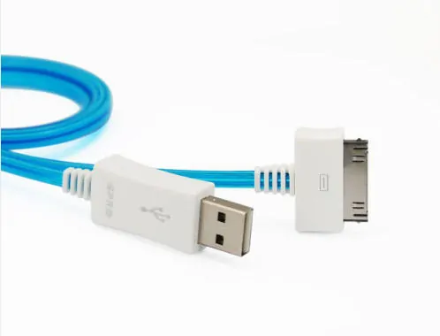 LED lys USB Data-/ladekabel til iPhone, iPad mm. 1 meter. Blå. LED lys USB Data-/ladekabel til iPhone, iPad mm. 1 meter. Blå. - Billede 5