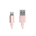 Flettet lightning kabel til iPhone & iPad. 1 m. Rose Gold. Mobil, PC og tablet tilbehør