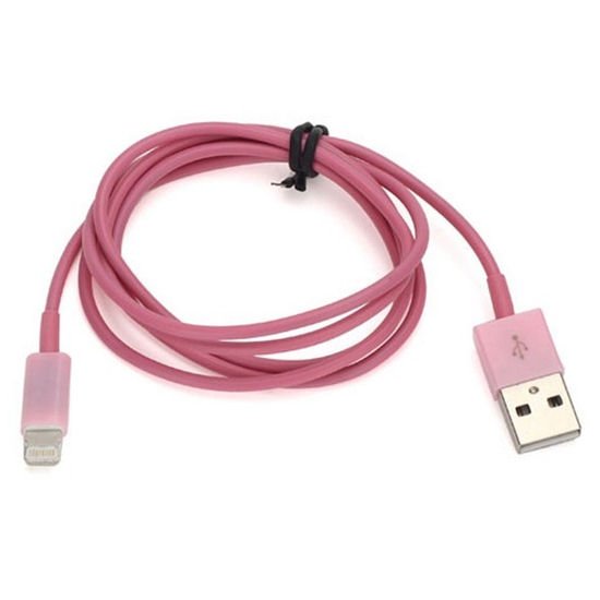 Lightning-USB Datakabel. 1 m. Pink. Mobil, PC og tablet tilbehør
