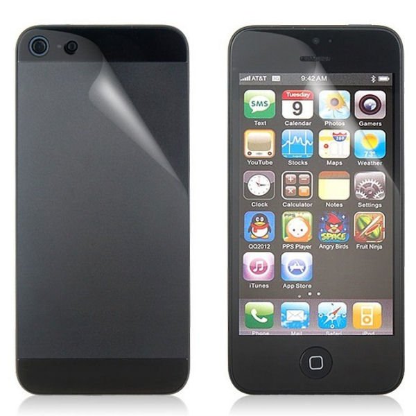 Skærmbeskyttelse til iPhone 5/5S/5C. Front+Back. Anti-glare. Mobil, PC og tablet tilbehør