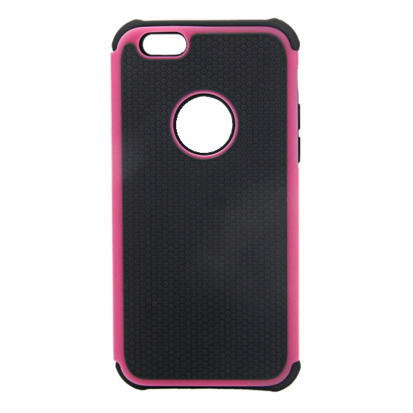 2 i 1 fodbold-mønstret cover til iPhone 6/6S. Hot pink. 2 i 1 fodbold-mønstret cover til iPhone 6/6S. Hot pink. - Billede 2