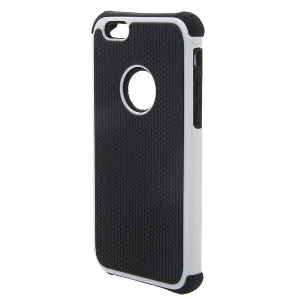2 i 1 fodbold-mønstret cover til iPhone 6/6S. Hvid. Mobil, PC og tablet tilbehør
