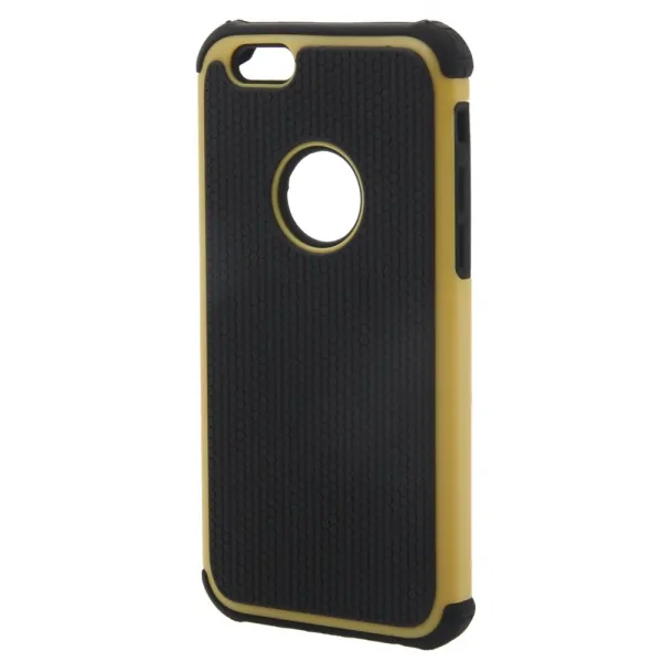 2 i 1 fodbold-mønstret cover til iPhone 6/6S. Gul. Mobil, PC og tablet tilbehør
