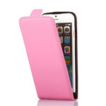 Læder top-flip cover til iPhone 6/6S. Pink. Mobil, PC og tablet tilbehør