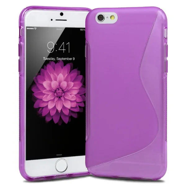 S-Line TPU cover til iPhone 6/6S. Lilla. Mobil, PC og tablet tilbehør