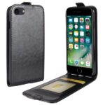 Læder top-flip cover til iPhone 7/8. Sort. Mobil, PC og tablet tilbehør