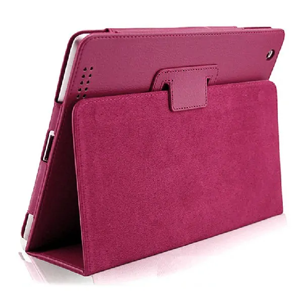 Lædertaske /-holder til iPad Air 2 & iPad Pro 9,7”. Hot pink. Mobil, PC og tablet tilbehør