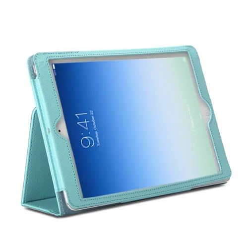 Lædertaske /-holder til iPad 2/iPad 3/iPad 4. Lyseblå. Lædertaske /-holder til iPad 2/iPad 3/iPad 4. Lyseblå. - Billede 2