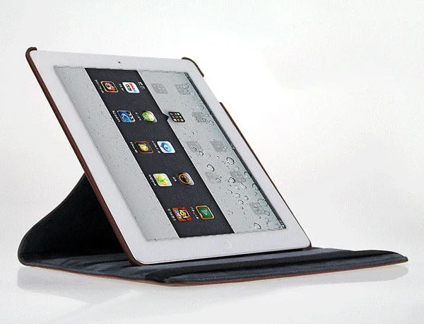iPad 2 / 3 / 4 - 360° Roterende cover og stander. Brun. iPad 2 / 3 / 4 - 360° Roterende cover og stander. Brun. - Billede 5