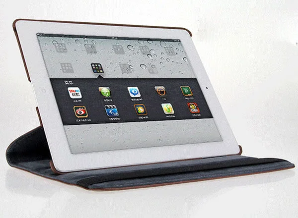 iPad 2 / 3 / 4 - 360° Roterende cover og stander. Brun. iPad 2 / 3 / 4 - 360° Roterende cover og stander. Brun. - Billede 6