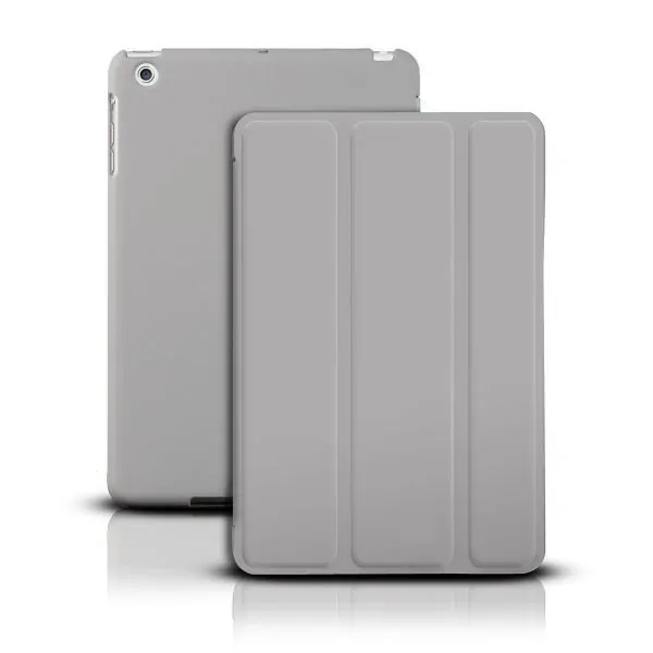 iPad Mini Smart cover i læder.Beskytter både for-& bagside. Grå. Mobil, PC og tablet tilbehør