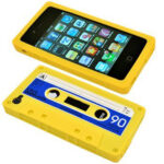 iPhone 4 / 4S Retro Cover. Silikone kassettebånd. Gul. Mobil, PC og tablet tilbehør