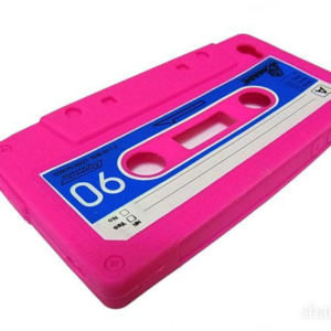 iPhone 4 / 4S Retro Cover. Silikone kassettebånd. Hot pink. Mobil, PC og tablet tilbehør