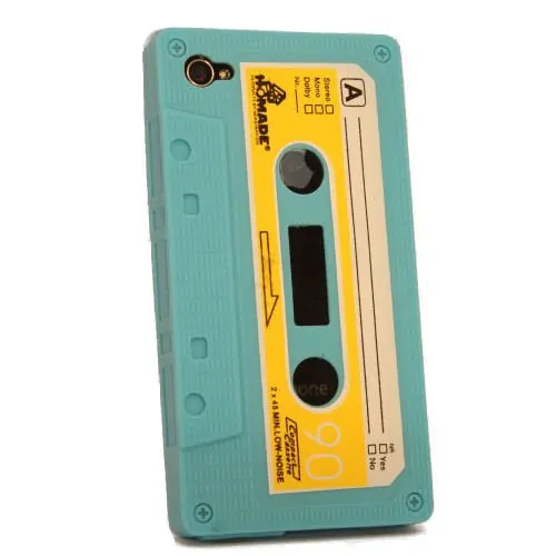 iPhone 4 / 4S Retro Cover. Silikone kassettebånd. Sky blue. Mobil, PC og tablet tilbehør