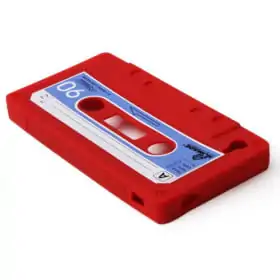 iPhone 4 / 4S Retro Cover. Silikone kassettebånd. Rød. Mobil, PC og tablet tilbehør