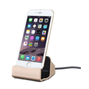 iPhone dock & iPad Mini dock. Flot bordlader. Gold. Mobil, PC og tablet tilbehør