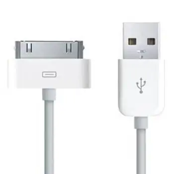 USB Data-/ladekabel til iPhone, iPad, iPod mm. 1m. Hvid. (30-pin stik) Mobil, PC og tablet tilbehør