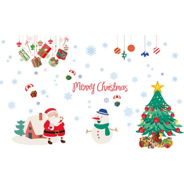 Hyggelig jule wallsticker med snemand, juletræ, julemand mm. Mobil, PC og tablet tilbehør