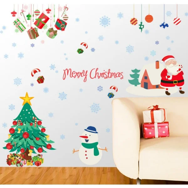 Hyggelig jule wallsticker med snemand, juletræ, julemand mm. Hyggelig jule wallsticker med snemand, juletræ, julemand mm. - Billede 3