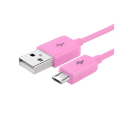 MICRO-USB / USB Datakabel. 1 m. Pink. Mobil, PC og tablet tilbehør