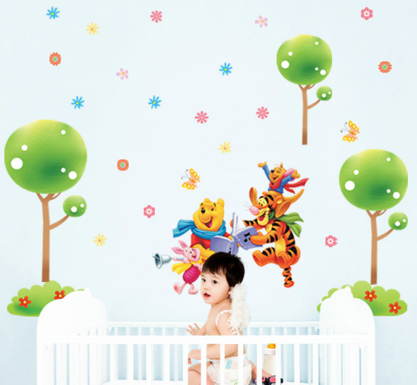 Sød wallsticker med Peter Plys der synger med vennerne. Sød wallsticker med Peter Plys der synger med vennerne. - Billede 2