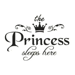 The Princess sleeps here. Flot wallsticker til prinsessen. Mobil, PC og tablet tilbehør