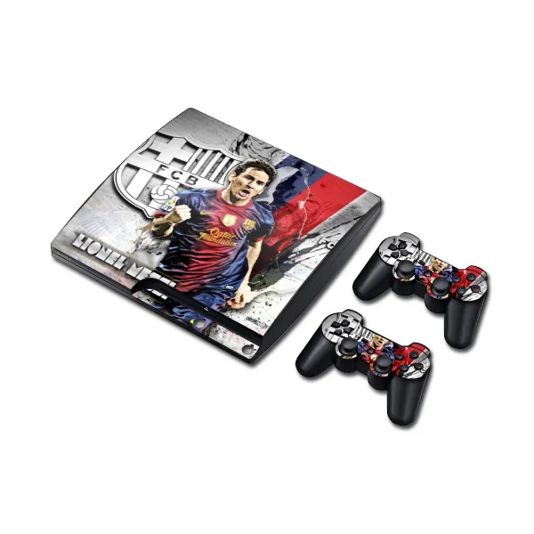 PS3 Slim skin til konsol og to controllere. Messi. Mobil, PC og tablet tilbehør
