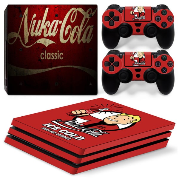 Fallout PS4 Pro skin til konsol og controllere. Nuka Cola. Fallout PS4 Pro skin til konsol og controllere. Nuka Cola.
