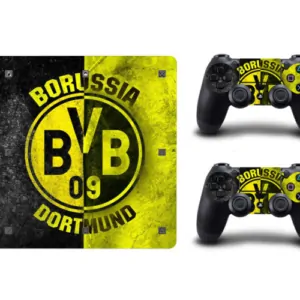 PS4 Slim skin til konsol og to controllere. Dortmund. Sort/Gul. Mobil, PC og tablet tilbehør