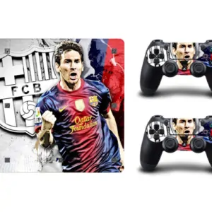 PS4 Slim skin til konsol og to controllere. Messi. Mobil, PC og tablet tilbehør